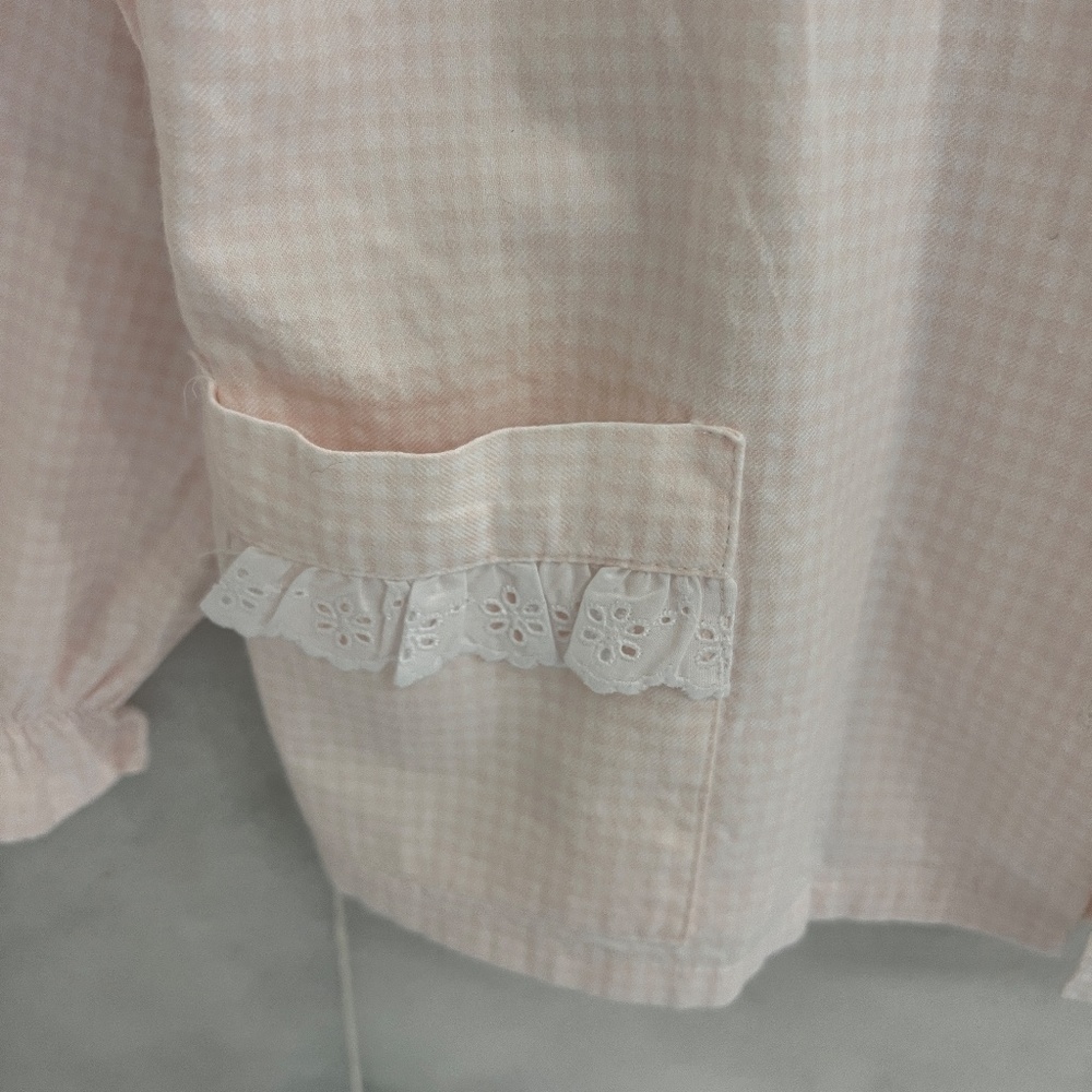 Pukatuka Pajama Set Size 8 100% Cotton Eyelet collar with detail pockets - Picture 3 of 8